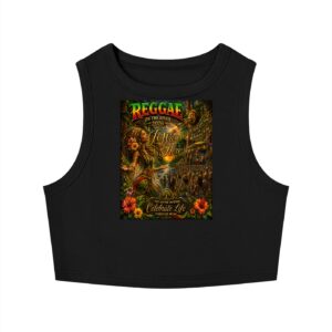 JahDean Apparel Women's  Reggae pon tha River Tight Crewneck Crop Tank Top